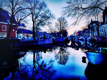 Reflection of buildings in water