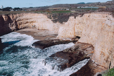 Rock formations in sea