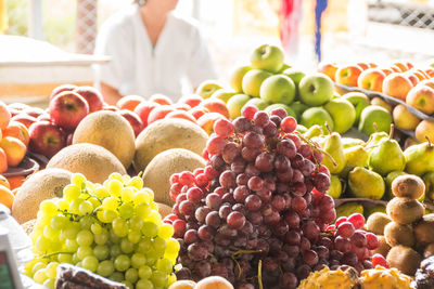 Full frame shot of apples at market stall