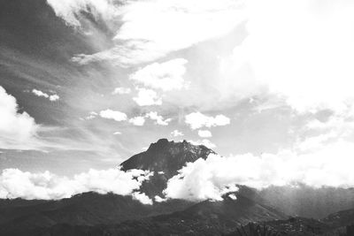 Low angle view of mountain against sky