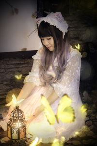 Woman looking at camera