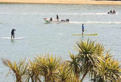 People enjoying at beach