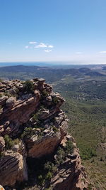 Scenic view of rocky mountains against sky
