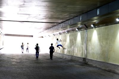 People standing in corridor