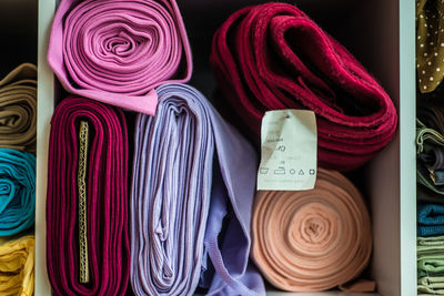 Close-up of multi colored for sale in store