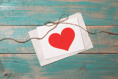 Directly above shot of heart shape on table