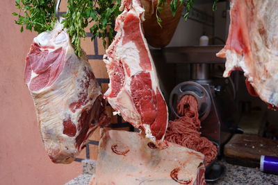 Close-up of meat for sale at market