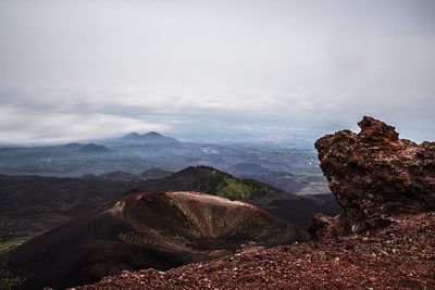 High angle view of mountain range