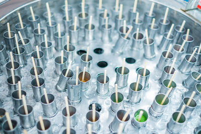 High angle view of patterned glass