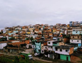 High angle view of townscape against sky