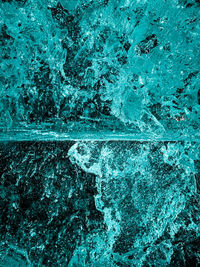 Full frame shot of blue water on wall