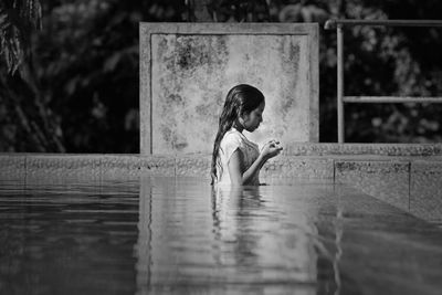 Girl in swimming pool