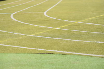 High angle view of playing field