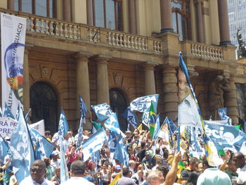 Crowd in town square