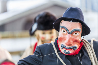 Carnival in carnia. sauris, masks of the religious and pagan tradition. italy