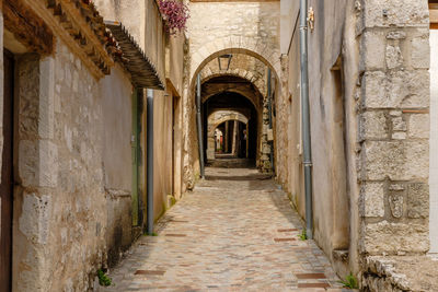 Empty corridor of historic building