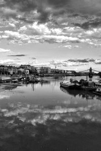 Reflection of buildings in water