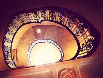 Low angle view of spiral staircase