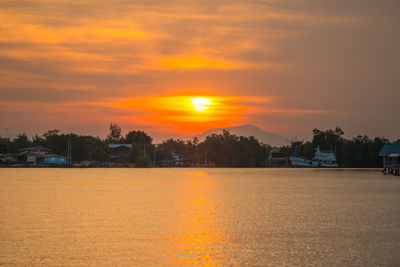 Scenic view of orange sunset sky