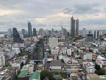 Bangkok city skyline and rooftops from high view point