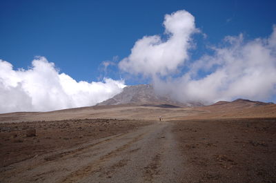 Scenic view of desert against sky