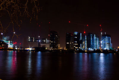 Illuminated city at night