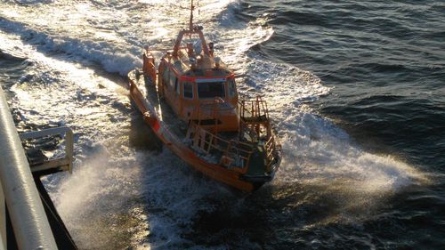 Boats in sea