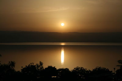 Scenic view of sunset over sea