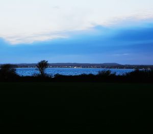 Scenic view of silhouette landscape against sky