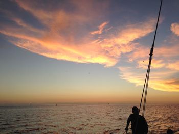 Scenic view of sea at sunset