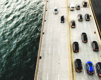 High angle view of traffic on road