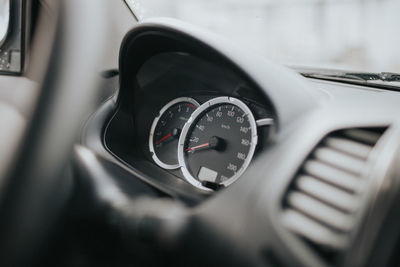 Close-up of car dashboard