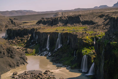 Scenic view of waterfall