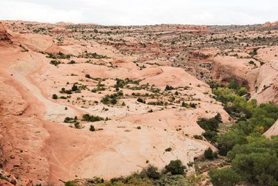 Scenic view of landscape at arches national park