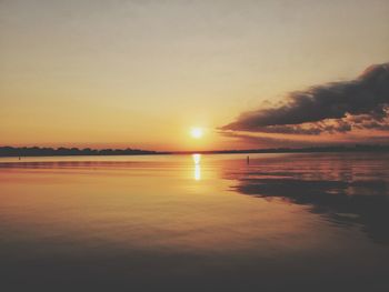 Scenic view of sunset over sea