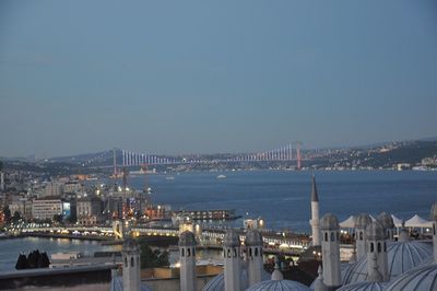 Illuminated city at night