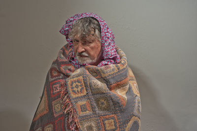 Portrait of a smiling young woman in winter