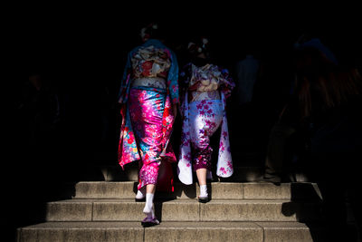 Low angle view of multi colored steps