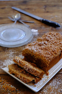 Close-up of cake on table