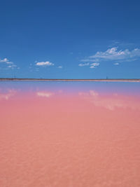 Scenic view of sea against blue sky