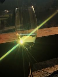 Close-up of glass on table