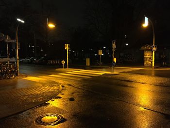 Empty road at night