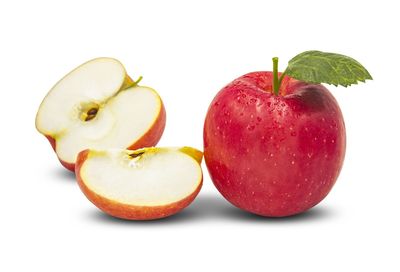 Close-up of apple against white background