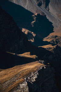 High angle view of lake and mountains