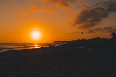 Scenic view of sunset over sea