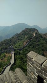 High angle view of landscape against clear sky