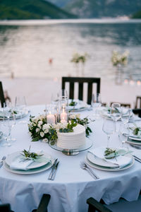 Place setting on table