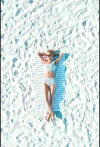 High angle view of woman in swimming pool