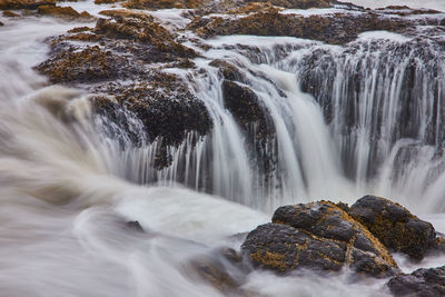 Scenic view of waterfall