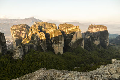 Rock formations on landscape